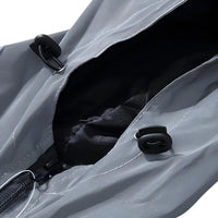 Thumbnail for Men's gray reflective jacket with black straps on a white background