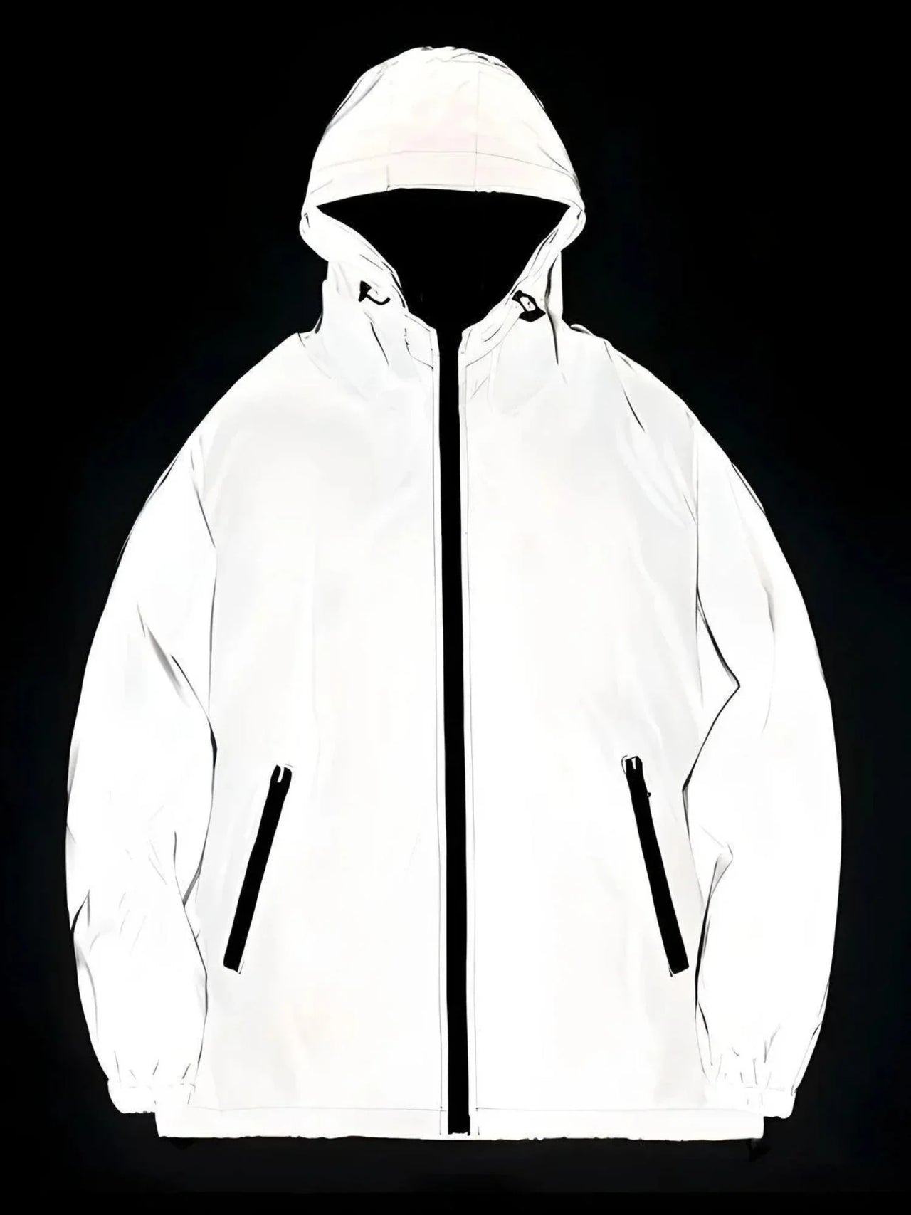 Men's reflective jacket on a black background