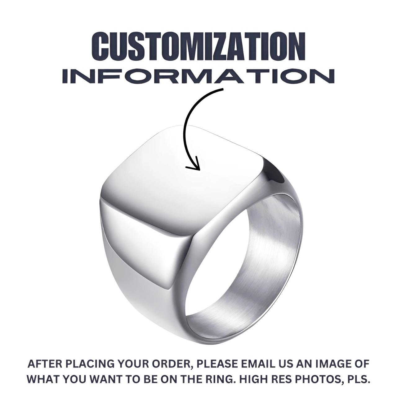 Men's Retro Initial Signet Ring 18mm Bulky Heavy Male Band Stainless Steel Letters Custom Jewelry Gift For Him, Drestiny, Men's Rings, Rings, Name Rings For Men, Silver, Black, Gold, United States, Canada, Australia, New Zealand, United Kingdom, Custom Rings, 8, 9, 10, 11, 12, shopdrestiny.com