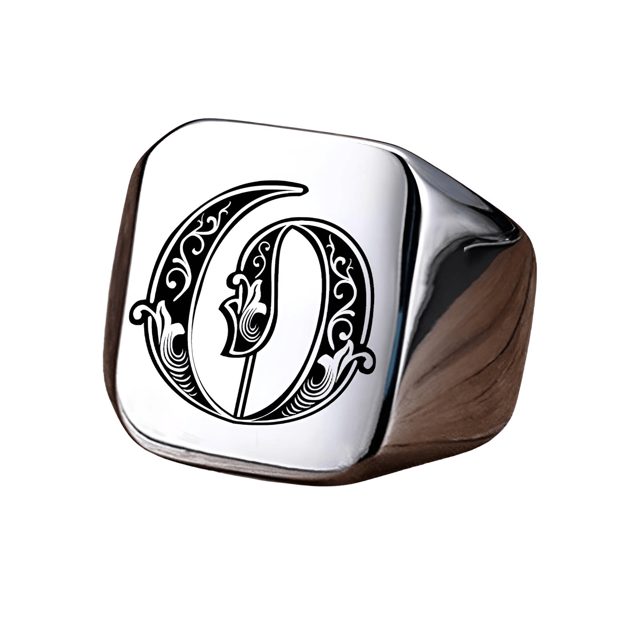 Men's Retro Initial Signet Ring 18mm Bulky Heavy Male Band Stainless Steel Letters Custom Jewelry Gift For Him, Drestiny, Men's Rings, Rings, Name Rings For Men, Silver, Black, Gold, United States, Canada, Australia, New Zealand, United Kingdom, Custom Rings, 8, 9, 10, 11, 12, shopdrestiny.com