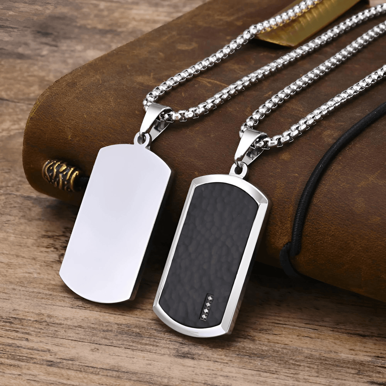 Men's Stainless Steel Dog Tag Pendant Necklace Geometric Dogtag Necklaces Gift for Him Jewelry, Drestiny, FR, Men's Dog Tags, Military Dog Tags, Silver, Black, Gold, 20", 22", 24", United States, Canada, Australia, New Zealand, United Kingdom, shopdrestiny.com