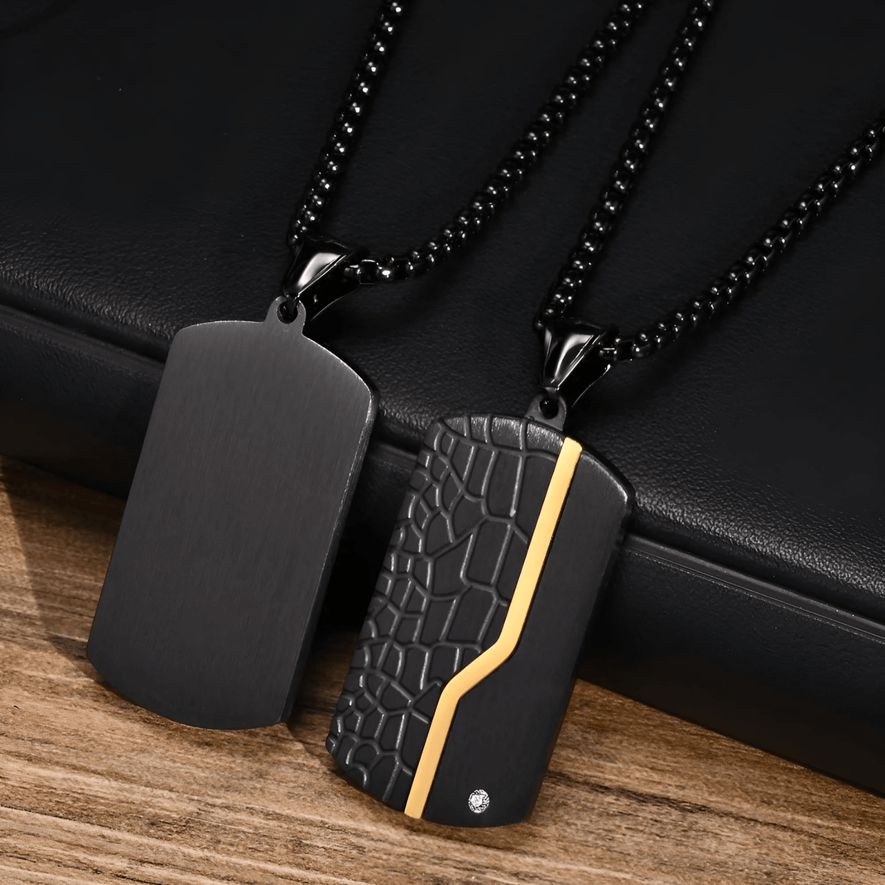 Men's Stainless Steel Dog Tag Pendant Necklace Geometric Dogtag Necklaces Gift for Him Jewelry, Drestiny, FR, Men's Dog Tags, Military Dog Tags, Silver, Black, Gold, 20", 22", 24", United States, Canada, Australia, New Zealand, United Kingdom, shopdrestiny.com