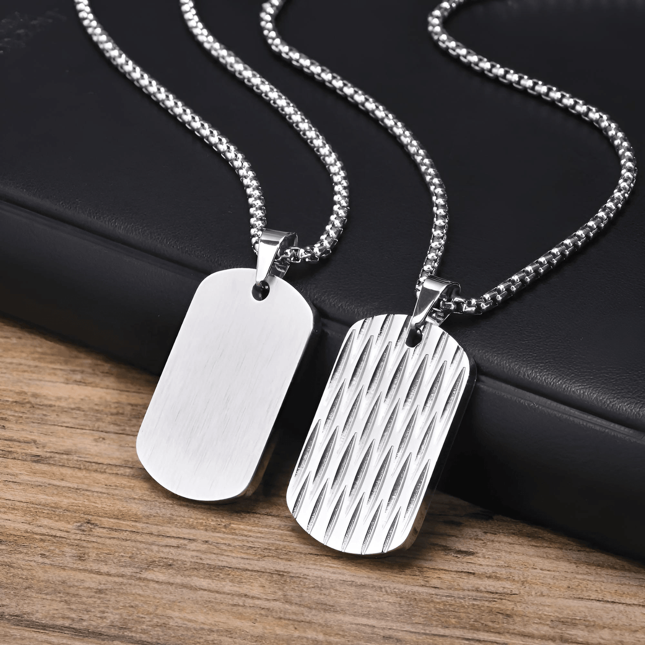 Men's Stainless Steel Dog Tag Pendant Necklace Geometric Dogtag Necklaces Gift for Him Jewelry, Drestiny, FR, Men's Dog Tags, Military Dog Tags, Silver, Black, Gold, 20", 22", 24", United States, Canada, Australia, New Zealand, United Kingdom, shopdrestiny.com