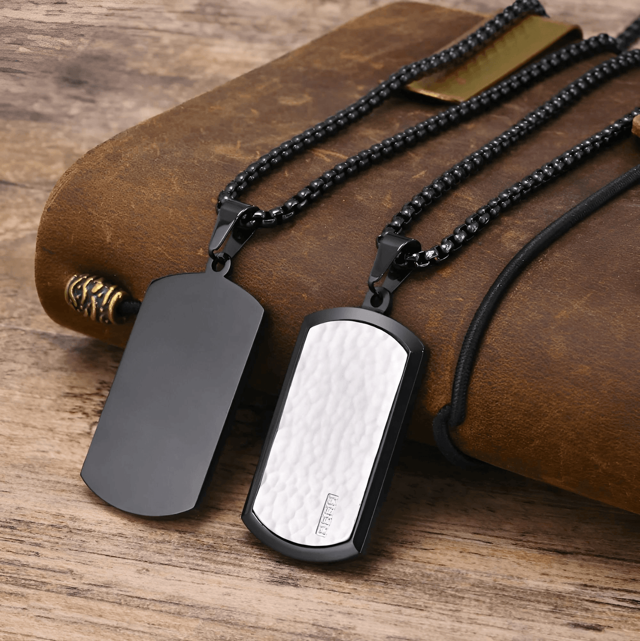 Men's Stainless Steel Dog Tag Pendant Necklace Geometric Dogtag Necklaces Gift for Him Jewelry, Drestiny, FR, Men's Dog Tags, Military Dog Tags, Silver, Black, Gold, 20", 22", 24", United States, Canada, Australia, New Zealand, United Kingdom, shopdrestiny.com