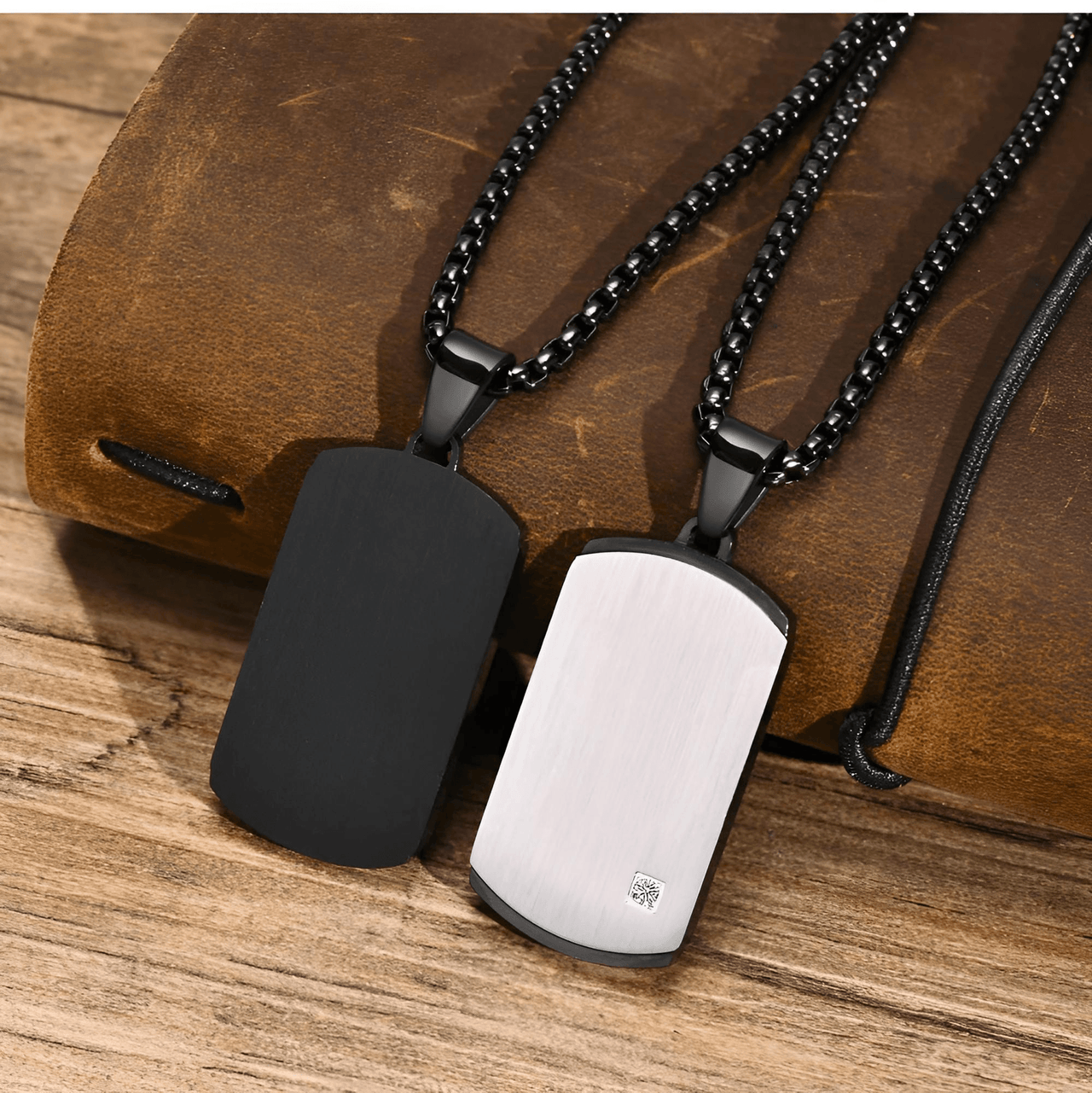 Men's Stainless Steel Dog Tag Pendant Necklace Geometric Dogtag Necklaces Gift for Him Jewelry, Drestiny, FR, Men's Dog Tags, Military Dog Tags, Silver, Black, Gold, 20", 22", 24", United States, Canada, Australia, New Zealand, United Kingdom, shopdrestiny.com