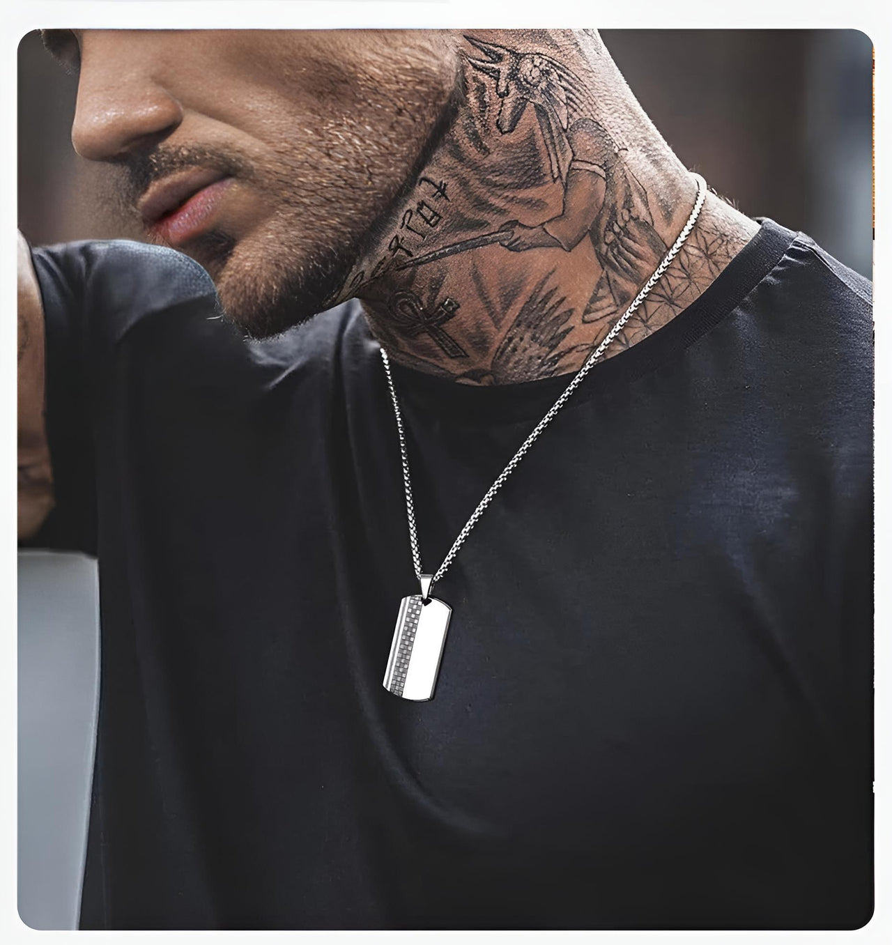 Men's Stainless Steel Dog Tag Pendant Necklace Geometric Dogtag Necklaces Gift for Him Jewelry, Drestiny, FR, Men's Dog Tags, Military Dog Tags, Silver, Black, Gold, 20", 22", 24", United States, Canada, Australia, New Zealand, United Kingdom, shopdrestiny.com