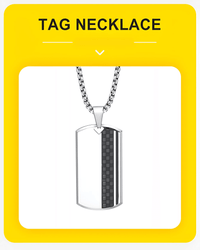 Thumbnail for Men's Stainless Steel Dog Tag Pendant Necklace Geometric Dogtag Necklaces Gift for Him Jewelry, Drestiny, FR, Men's Dog Tags, Military Dog Tags, Silver, Black, Gold, 20
