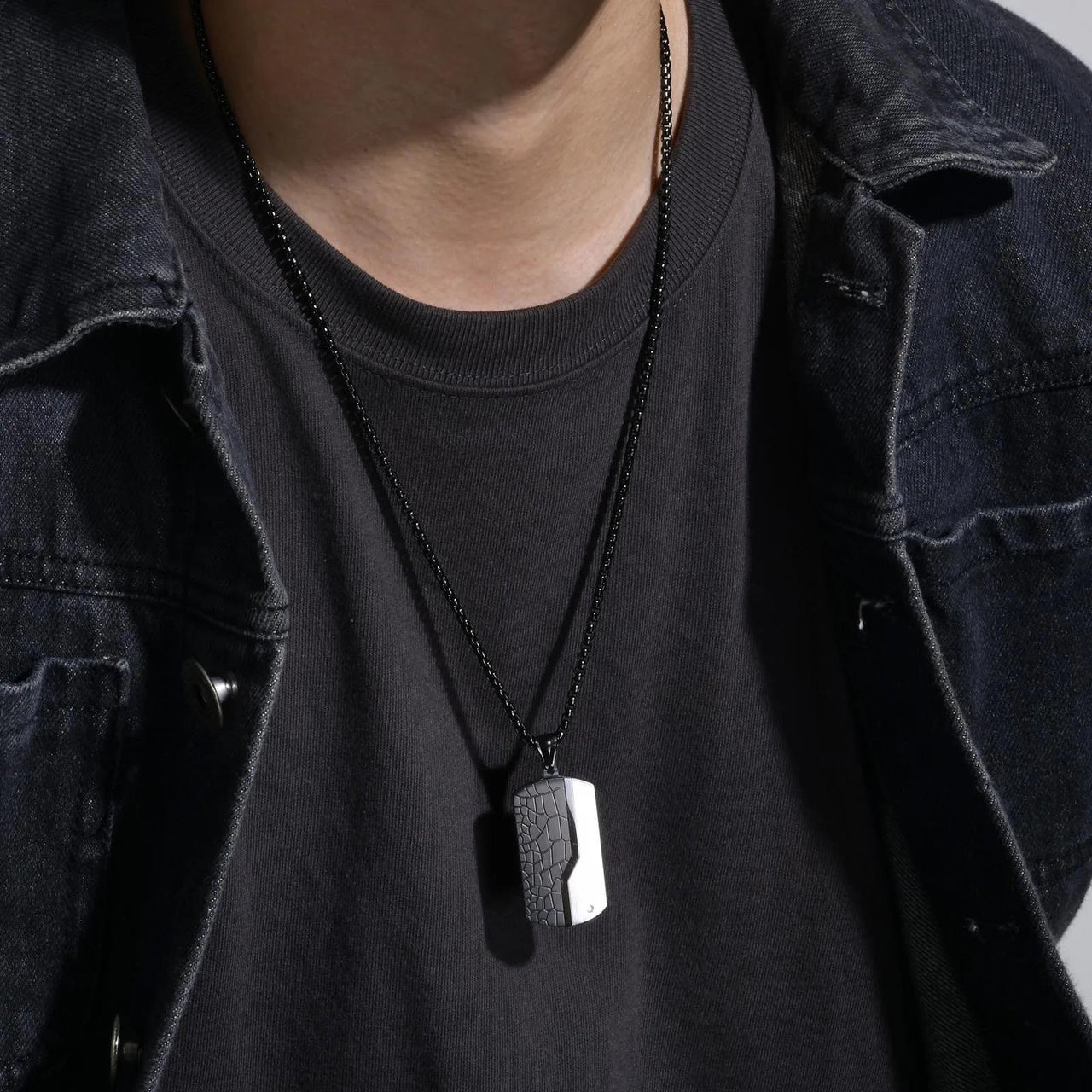 Men's Stainless Steel Dog Tag Pendant Necklace Geometric Dogtag Necklaces Gift for Him Jewelry, Drestiny, FR, Men's Dog Tags, Military Dog Tags, Silver, Black, Gold, 20", 22", 24", United States, Canada, Australia, New Zealand, United Kingdom, shopdrestiny.com