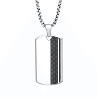 Thumbnail for Men's Stainless Steel Dog Tag Pendant Necklace Geometric Dogtag Necklaces Gift for Him Jewelry, Drestiny, FR, Men's Dog Tags, Military Dog Tags, Silver, Black, Gold, 20