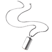 Thumbnail for Men's Stainless Steel Dog Tag Pendant Necklace Geometric Dogtag Necklaces Gift for Him Jewelry, Drestiny, FR, Men's Dog Tags, Military Dog Tags, Silver, Black, Gold, 20