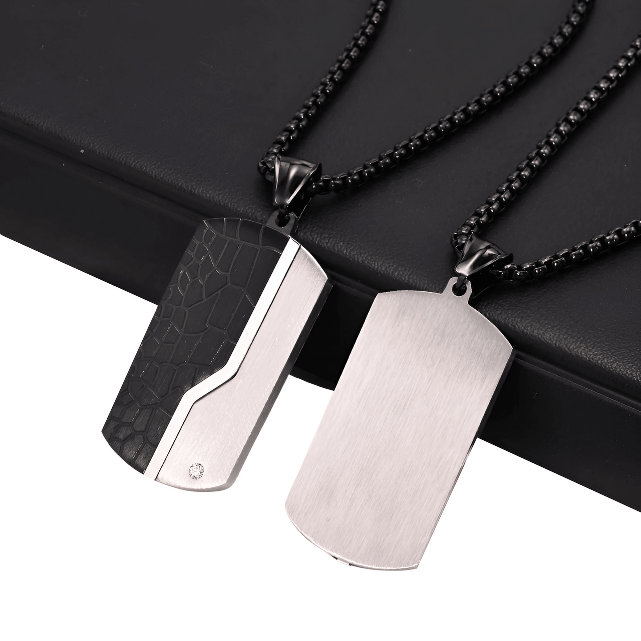 Men's Stainless Steel Dog Tag Pendant Necklace Geometric Dogtag Necklaces Gift for Him Jewelry, Drestiny, FR, Men's Dog Tags, Military Dog Tags, Silver, Black, Gold, 20", 22", 24", United States, Canada, Australia, New Zealand, United Kingdom, shopdrestiny.com