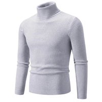Thumbnail for Men's light gray turtleneck sweater on a white background