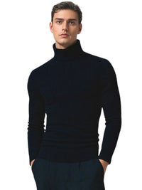 Thumbnail for Man wearing a black turtleneck sweater on a white background