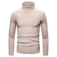 Thumbnail for men's beige turtleneck sweater on a white background