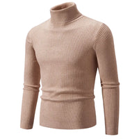 Thumbnail for Men's khaki turtleneck sweater on a white background