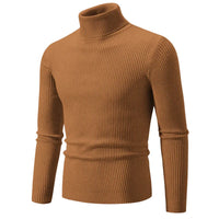 Thumbnail for Men's brown turtleneck sweater on a white background