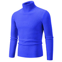 Thumbnail for Men's blue turtleneck sweater on a white background