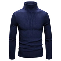 Thumbnail for Men's Navy Blue Turtleneck Sweater on a white background