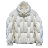 Thumbnail for Men's Thick Parkas Jackets Luxury Designer Square Weave Bubble Coat High Collar Warm Jacket Casual Oversized Warm, Drestiny, Coats, Puffer Jackets, United States, Canada, Australia, United Kingdom, USA, Uk , Black, Brown, Khaki, White, Green, S, M, L, XL, Men's Puffer Jackets, Best Men's Winter Coats, Men's Bubble Coats, shopdrestiny.com