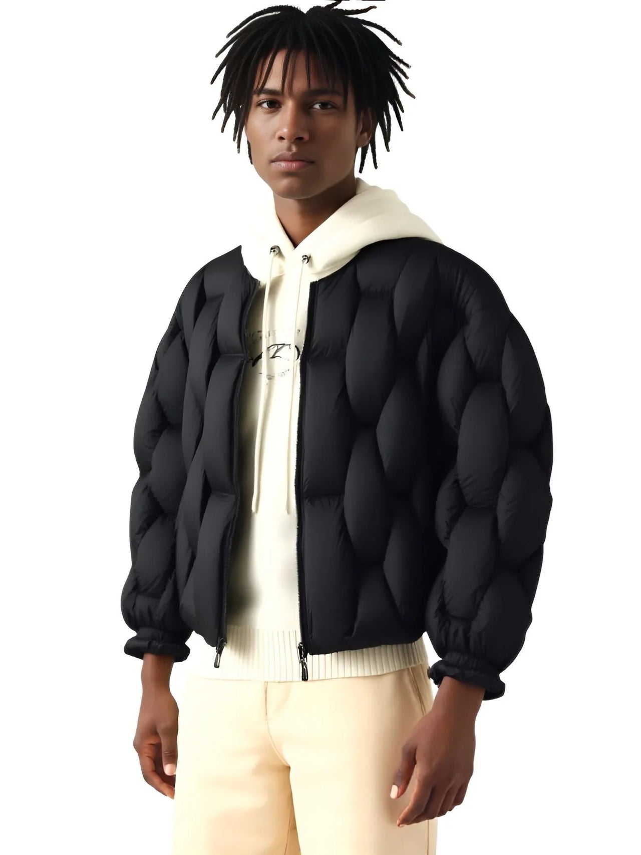 Men's Thick Parkas Jackets Luxury Designer Square Weave Bubble Coat High Collar Warm Jacket Casual Oversized Warm, Drestiny, Coats, Puffer Jackets, United States, Canada, Australia, United Kingdom, USA, Uk , Black, Brown, Khaki, White, Green, S, M, L, XL, Men's Puffer Jackets, Best Men's Winter Coats, Men's Bubble Coats, shopdrestiny.com