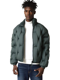 Thumbnail for Men's Thick Parkas Jackets Luxury Designer Square Weave Bubble Coat High Collar Warm Jacket Casual Oversized Warm, Drestiny, Coats, Puffer Jackets, United States, Canada, Australia, United Kingdom, USA, Uk , Black, Brown, Khaki, White, Green, S, M, L, XL, Men's Puffer Jackets, Best Men's Winter Coats, Men's Bubble Coats, shopdrestiny.com
