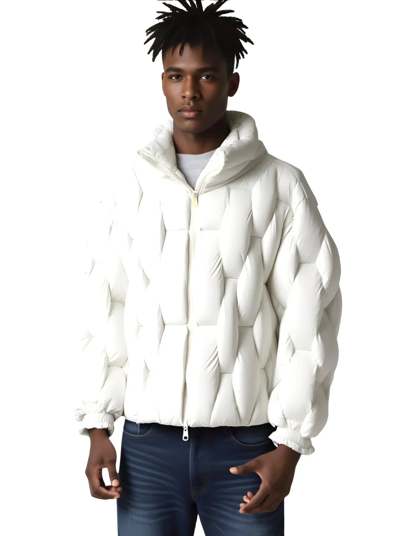 Men's Thick Parkas Jackets Luxury Designer Square Weave Bubble Coat High Collar Warm Jacket Casual Oversized Warm, Drestiny, Coats, Puffer Jackets, United States, Canada, Australia, United Kingdom, USA, Uk , Black, Brown, Khaki, White, Green, S, M, L, XL, Men's Puffer Jackets, Best Men's Winter Coats, Men's Bubble Coats, shopdrestiny.com