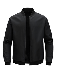 Thumbnail for Black bomber jacket on a white background