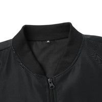 Thumbnail for Close-up of a black jacket collar with a zipper on a white background