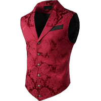 Thumbnail for Men's Victorian Suit Vest Waistcoat Men's Casual Vest Evening Attire, Drestiny, Victorian Inspired Waistcoat, Vests, Sleeveless, Suit Vests, Red, Black, White, Navy Blue, Red Flower, Grey, S, M, L, XL, XXL, 2XL, 3XL, XXXL, United States, Canada, Australia, New Zealand, United Kingdom, shopdrestiny.com, Victorian Costume Vests