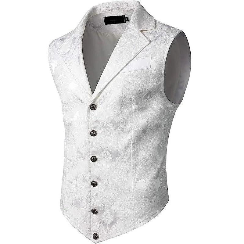 Men's Victorian Suit Vest Waistcoat Men's Casual Vest Evening Attire, Drestiny, Victorian Inspired Waistcoat, Vests, Sleeveless, Suit Vests, Red, Black, White, Navy Blue, Red Flower, Grey, S, M, L, XL, XXL, 2XL, 3XL, XXXL, United States, Canada, Australia, New Zealand, United Kingdom, shopdrestiny.com, Victorian Costume Vests