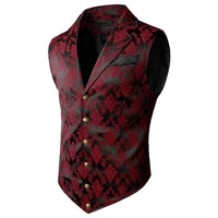 Thumbnail for Men's Victorian Suit Vest Waistcoat Men's Casual Vest Evening Attire, Drestiny, Victorian Inspired Waistcoat, Vests, Sleeveless, Suit Vests, Red, Black, White, Navy Blue, Red Flower, Grey, S, M, L, XL, XXL, 2XL, 3XL, XXXL, United States, Canada, Australia, New Zealand, United Kingdom, shopdrestiny.com, Victorian Costume Vests