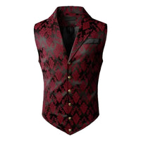 Thumbnail for Men's Victorian Suit Vest Waistcoat Men's Casual Vest Evening Attire, Drestiny, Victorian Inspired Waistcoat, Vests, Sleeveless, Suit Vests, Red, Black, White, Navy Blue, Red Flower, Grey, S, M, L, XL, XXL, 2XL, 3XL, XXXL, United States, Canada, Australia, New Zealand, United Kingdom, shopdrestiny.com, Victorian Costume Vests