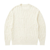 Thumbnail for White distressed sweater on a white background