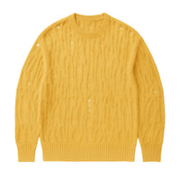 Thumbnail for Yellow distressed sweater on a white background