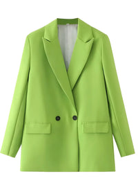 Thumbnail for Neon green blazer on a white background