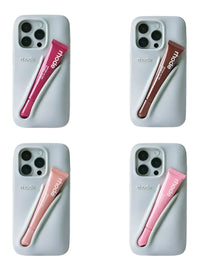 Thumbnail for New Color Silicone Lipstick iPhone Case With Box Lip Gloss Holder Cover, Drestiny, Rhode Phone Case with Lip Gloss, Best iPhone Cases with Lip Gloss, Silicone iPhone Case with Lipstick Holder, Hailey Bieber Phone Case with Lip Gloss, United States, Canada, Australia, New Zealand, United Kingdom, UK, USA, Lip Gloss, Raspberry, Berry, Rose, Lmage, Orange, Espresso, Toast, Grey, Ribbon, Phone Cases, Gender_Women, shopdrestiny.com