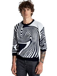 Thumbnail for New Popular Maze Pattern Pullover Sweater Jacquard Casual Round Neck Contrast Color Knitted Men's Pullover Jumpers, Drestiny, Sweaters, Pullovers, Long Sleeves, S, M, L, XL, XXL, 2XL, United States, Australia, USA, New Zealand, United Kingdom, UK, Blue, Black, Grey, Dark Grey, Orange Red, Green, Purple, Sky Blue, Pink, Khaki, Men's Maze Sweater, Men's Maze Knit Sweater, Oversized Men's Maze Jumper, Wool Men's Maze Sweater, Designer Men's Maze Sweater, shopdrestiny.com