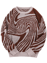 Thumbnail for New Popular Maze Pattern Pullover Sweater Jacquard Casual Round Neck Contrast Color Knitted Men's Pullover Jumpers, Drestiny, Sweaters, Pullovers, Long Sleeves, S, M, L, XL, XXL, 2XL, United States, Australia, USA, New Zealand, United Kingdom, UK, Blue, Black, Grey, Dark Grey, Orange Red, Green, Purple, Sky Blue, Pink, Khaki, Men's Maze Sweater, Men's Maze Knit Sweater, Oversized Men's Maze Jumper, Wool Men's Maze Sweater, Designer Men's Maze Sweater, Brown, shopdrestiny.com