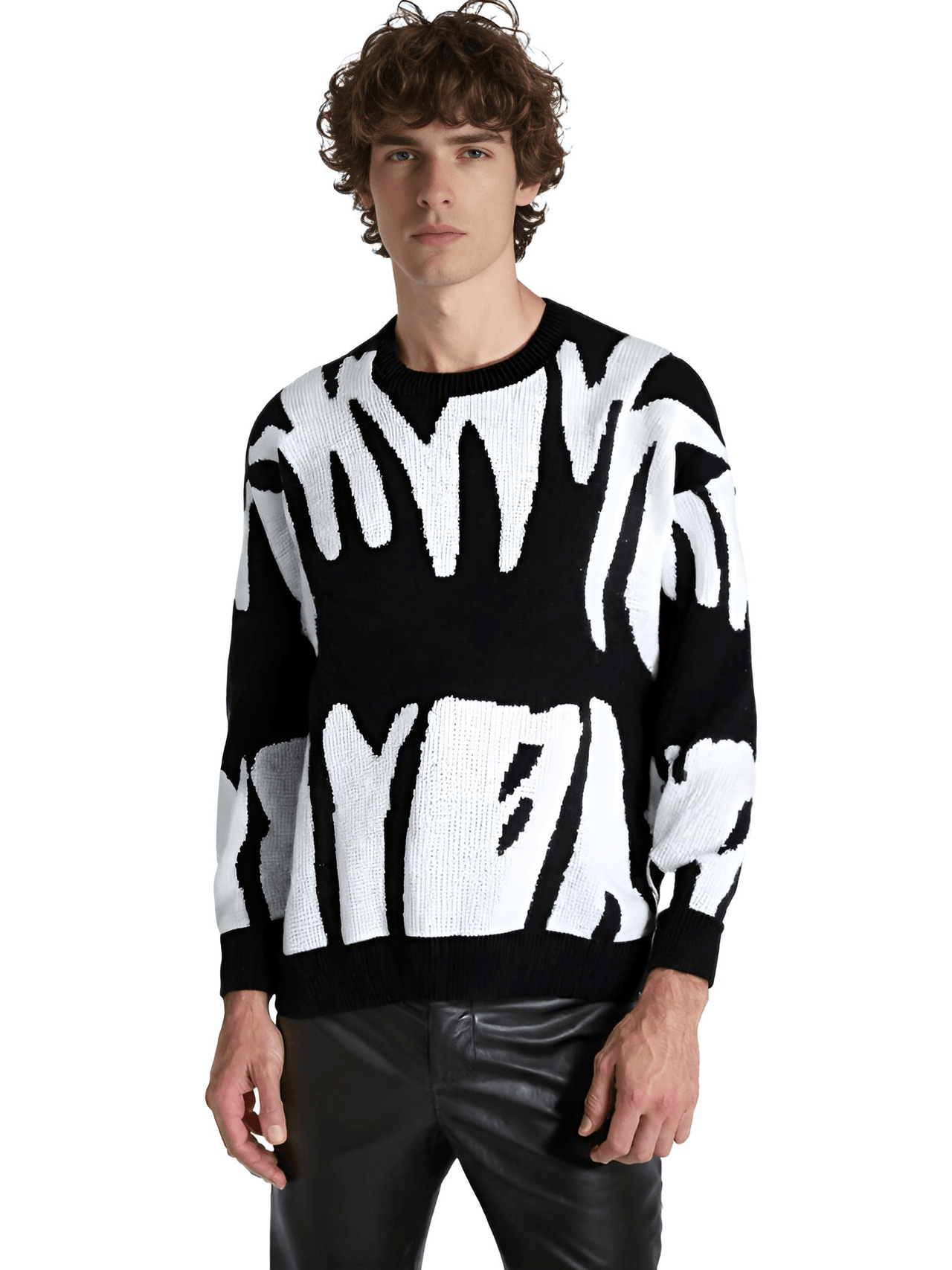 New Popular Men's Irregular Graphic Print Pullover Sweater Casual Round Neck Contrast Color Knitted Men's Pullovers Autumn Winter, Drestiny, Sweaters, Men's Sweaters, Pullovers, Long Sleeves, Men's Sweaters, Best Men's Sweaters, Wool Sweaters for Men, Cheap Sweaters for Men, United States, USA, Australia, New Zealand, United Kingdom, S, M, L, XL, XXL, 2XL, Dark Grey, Dodger Blue, Black, White, Dark Red, Green, Brown, Beige, Off white, Army Green, shopdrestiny.com