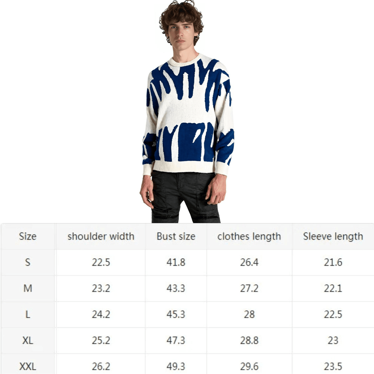 New Popular Men's Irregular Graphic Print Pullover Sweater Casual Round Neck Contrast Color Knitted Men's Pullovers Autumn Winter, Drestiny, Sweaters, Men's Sweaters, Pullovers, Long Sleeves, Men's Sweaters, Best Men's Sweaters, Wool Sweaters for Men, Cheap Sweaters for Men, United States, USA, Australia, New Zealand, United Kingdom, S, M, L, XL, XXL, 2XL, Dark Grey, Dodger Blue, Black, White, Dark Red, Green, Brown, Beige, Off white, Army Green, shopdrestiny.com