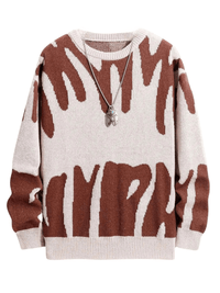 Thumbnail for New Popular Men's Irregular Graphic Print Pullover Sweater Casual Round Neck Contrast Color Knitted Men's Pullovers Autumn Winter, Drestiny, Sweaters, Men's Sweaters, Pullovers, Long Sleeves, Men's Sweaters, Best Men's Sweaters, Wool Sweaters for Men, Cheap Sweaters for Men, United States, USA, Australia, New Zealand, United Kingdom, S, M, L, XL, XXL, 2XL, Dark Grey, Dodger Blue, Black, White, Dark Red, Green, Brown, Beige, Off white, Army Green, shopdrestiny.com