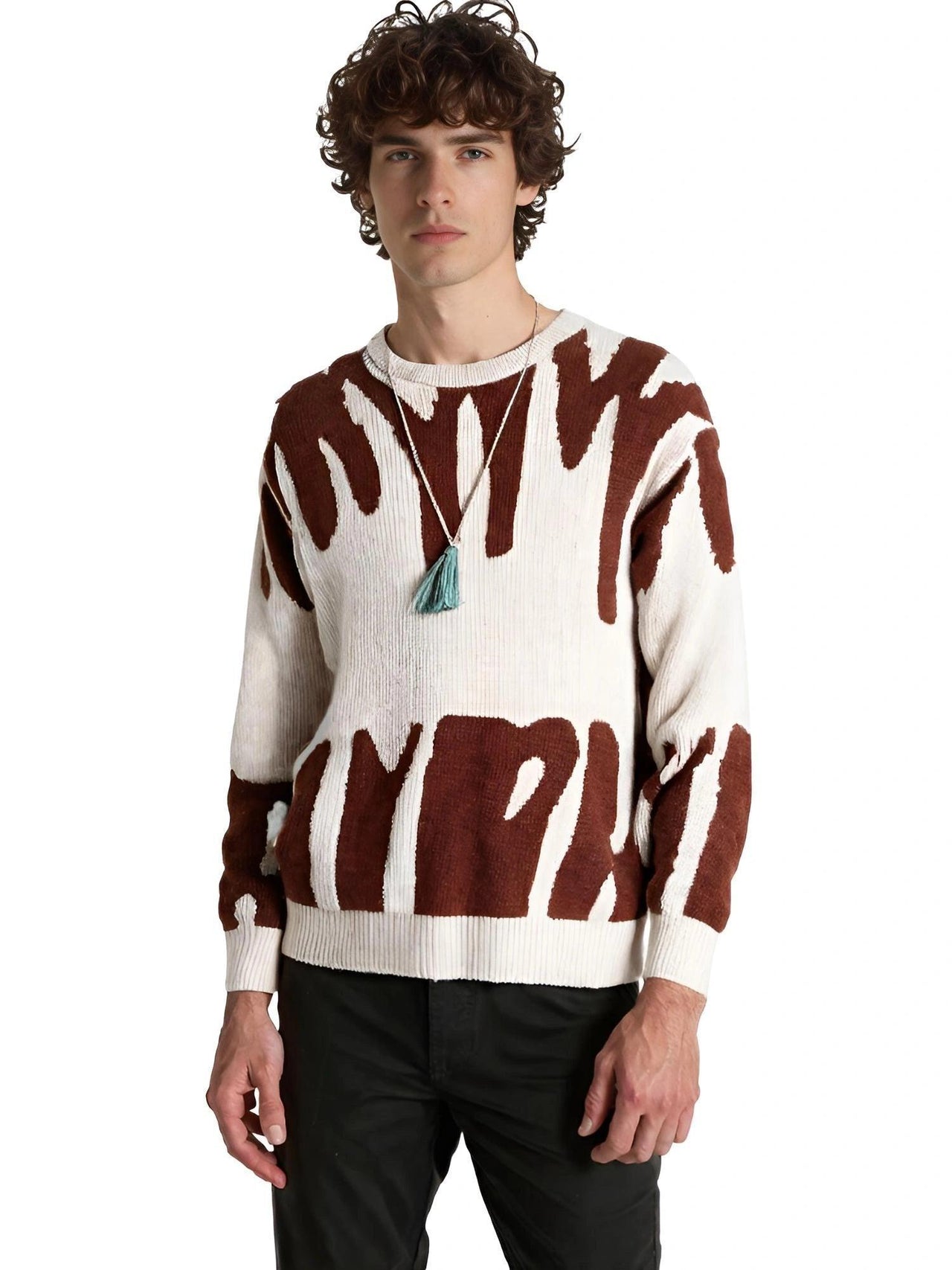 New Popular Men's Irregular Graphic Print Pullover Sweater Casual Round Neck Contrast Color Knitted Men's Pullovers Autumn Winter, Drestiny, Sweaters, Men's Sweaters, Pullovers, Long Sleeves, Men's Sweaters, Best Men's Sweaters, Wool Sweaters for Men, Cheap Sweaters for Men, United States, USA, Australia, New Zealand, United Kingdom, S, M, L, XL, XXL, 2XL, Dark Grey, Dodger Blue, Black, White, Dark Red, Green, Brown, Beige, Off white, Army Green, shopdrestiny.com