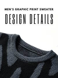 Thumbnail for New Popular Men's Irregular Graphic Print Pullover Sweater Casual Round Neck Contrast Color Knitted Men's Pullovers Autumn Winter, Drestiny, Sweaters, Men's Sweaters, Pullovers, Long Sleeves, Men's Sweaters, Best Men's Sweaters, Wool Sweaters for Men, Cheap Sweaters for Men, United States, USA, Australia, New Zealand, United Kingdom, S, M, L, XL, XXL, 2XL, Dark Grey, Dodger Blue, Black, White, Dark Red, Green, Brown, Beige, Off white, Army Green, shopdrestiny.com