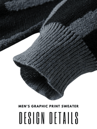 Thumbnail for New Popular Men's Irregular Graphic Print Pullover Sweater Casual Round Neck Contrast Color Knitted Men's Pullovers Autumn Winter, Drestiny, Sweaters, Men's Sweaters, Pullovers, Long Sleeves, Men's Sweaters, Best Men's Sweaters, Wool Sweaters for Men, Cheap Sweaters for Men, United States, USA, Australia, New Zealand, United Kingdom, S, M, L, XL, XXL, 2XL, Dark Grey, Dodger Blue, Black, White, Dark Red, Green, Brown, Beige, Off white, Army Green, shopdrestiny.com