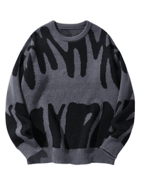 Thumbnail for New Popular Men's Irregular Graphic Print Pullover Sweater Casual Round Neck Contrast Color Knitted Men's Pullovers Autumn Winter, Drestiny, Sweaters, Men's Sweaters, Pullovers, Long Sleeves, Men's Sweaters, Best Men's Sweaters, Wool Sweaters for Men, Cheap Sweaters for Men, United States, USA, Australia, New Zealand, United Kingdom, S, M, L, XL, XXL, 2XL, Dark Grey, Dodger Blue, Black, White, Dark Red, Green, Brown, Beige, Off white, Army Green, shopdrestiny.com