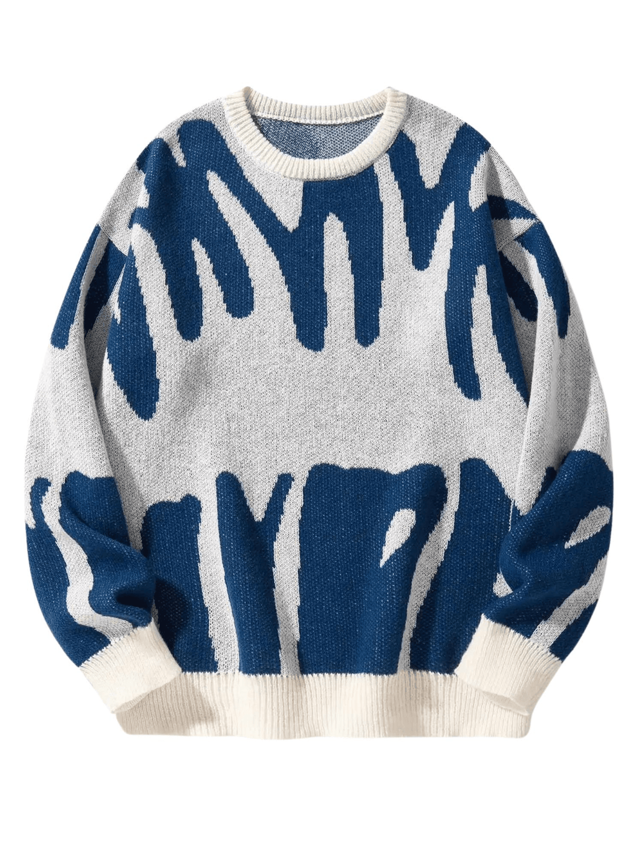 New Popular Men's Irregular Graphic Print Pullover Sweater Casual Round Neck Contrast Color Knitted Men's Pullovers Autumn Winter, Drestiny, Sweaters, Men's Sweaters, Pullovers, Long Sleeves, Men's Sweaters, Best Men's Sweaters, Wool Sweaters for Men, Cheap Sweaters for Men, United States, USA, Australia, New Zealand, United Kingdom, S, M, L, XL, XXL, 2XL, Dark Grey, Dodger Blue, Black, White, Dark Red, Green, Brown, Beige, Off white, Army Green, shopdrestiny.com