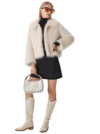 Thumbnail for Oversize Plush Fur Coat For Women Elegant Soft Warm Long Sleeve Loose Jackets Winter Chic Street Outerwear , Coats, Drestiny, Jackets, Green, Beige, Brown, United States, Australia, New Zealand, United Kingdom, S, M, L, shopdrestiny.com, faux fur coats