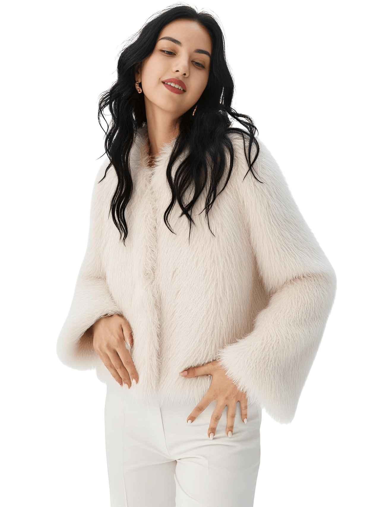 Oversize Plush Fur Coat For Women Elegant Soft Warm Long Sleeve Loose Jackets Winter Chic Street Outerwear , Coats, Drestiny, Jackets, Green, Beige, Brown, United States, Australia, New Zealand, United Kingdom, S, M, L, shopdrestiny.com, faux fur coats