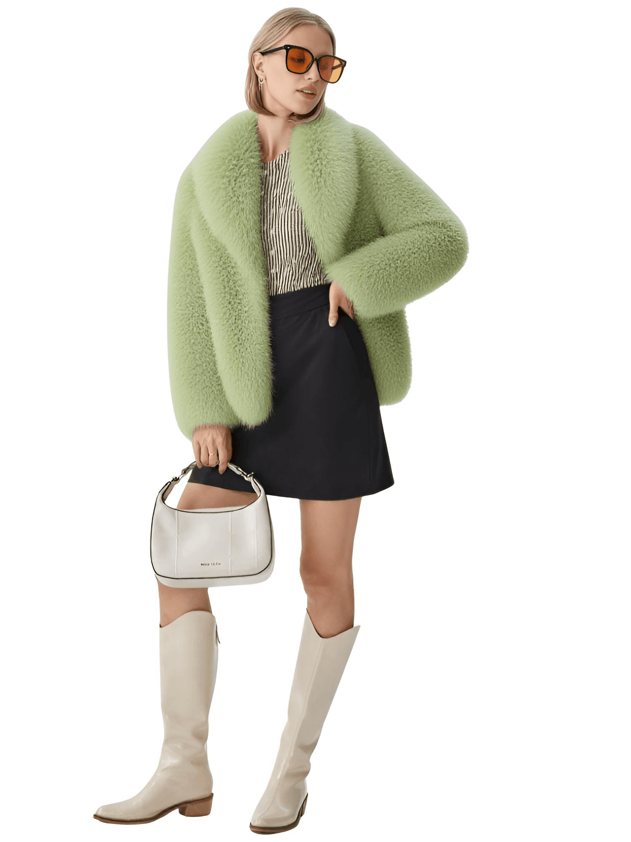 Oversize Plush Fur Coat For Women Elegant Soft Warm Long Sleeve Loose Jackets Winter Chic Street Outerwear , Coats, Drestiny, Jackets, Green, Beige, Brown, United States, Australia, New Zealand, United Kingdom, S, M, L, shopdrestiny.com, faux fur coats