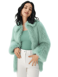 Thumbnail for Oversize Plush Fur Coat For Women Elegant Soft Warm Long Sleeve Loose Jackets Winter Chic Street Outerwear , Coats, Drestiny, Jackets, Green, Beige, Brown, United States, Australia, New Zealand, United Kingdom, S, M, L, shopdrestiny.com, faux fur coats